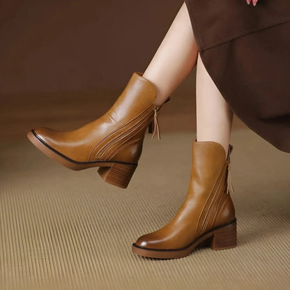 Plantaris Anna – Bottines Femme Effet Cuir | Confort Quotidien, Maintien Souple