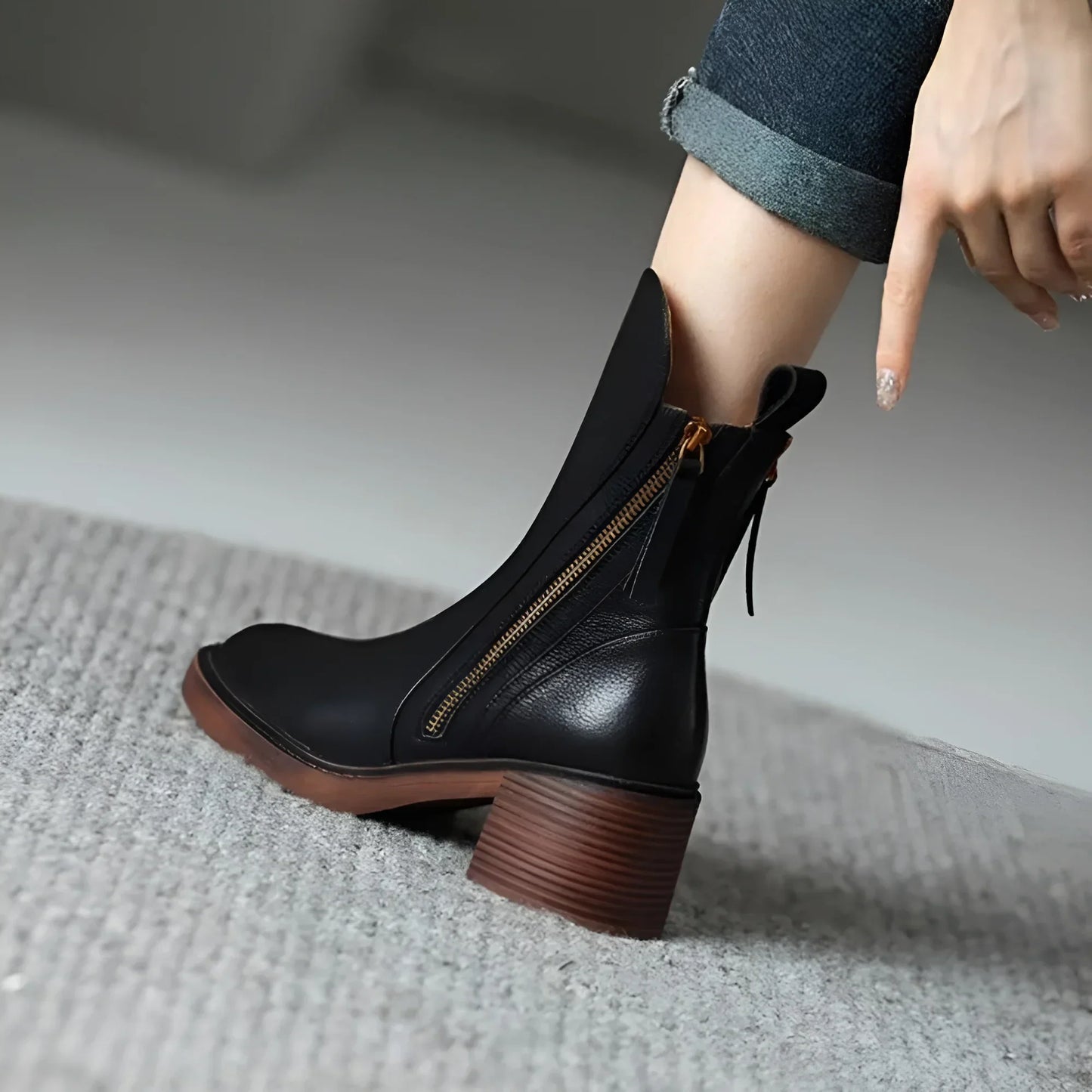 Plantaris Anna – Bottines Femme Effet Cuir | Confort Quotidien, Maintien Souple