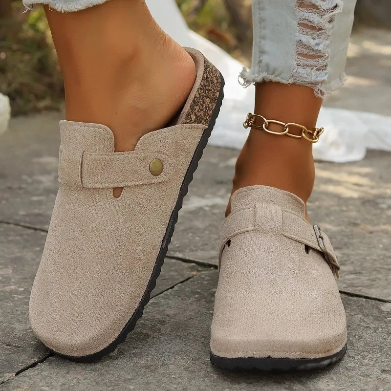 Plantaris Anneke – Sandales Daim Confort Femme Bout Rond | Voûte Plantaire, Été