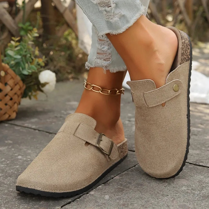Plantaris Anneke – Sandales Daim Confort Femme Bout Rond | Voûte Plantaire, Été