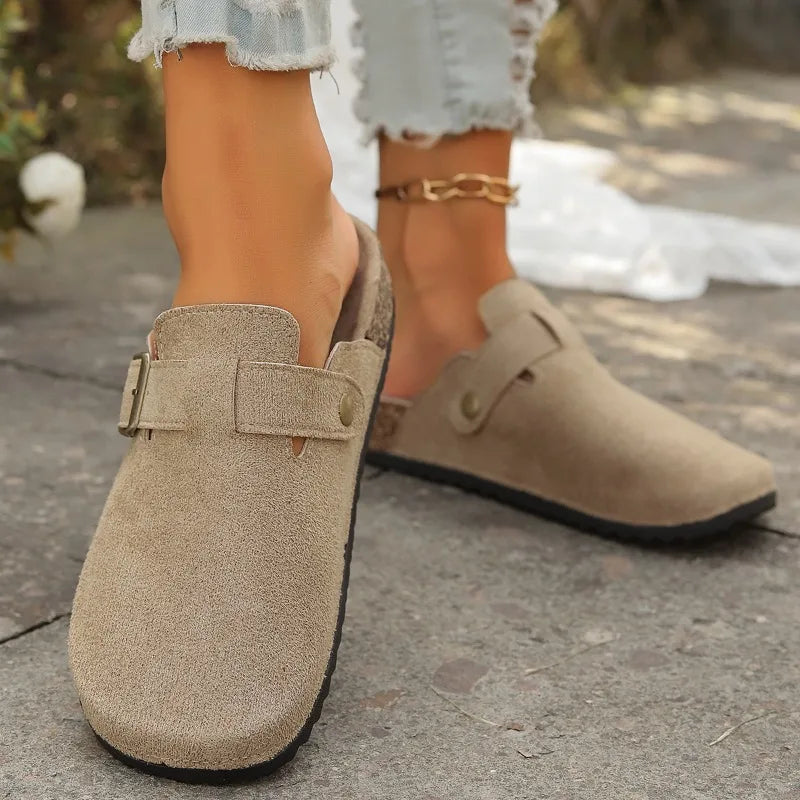 Plantaris Anneke – Sandales Daim Confort Femme Bout Rond | Voûte Plantaire, Été