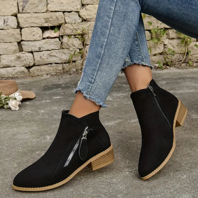 Plantaris Maaike – Bottines Zippées Femme Rétro | Confort Voûte Plantaire, Quotidien