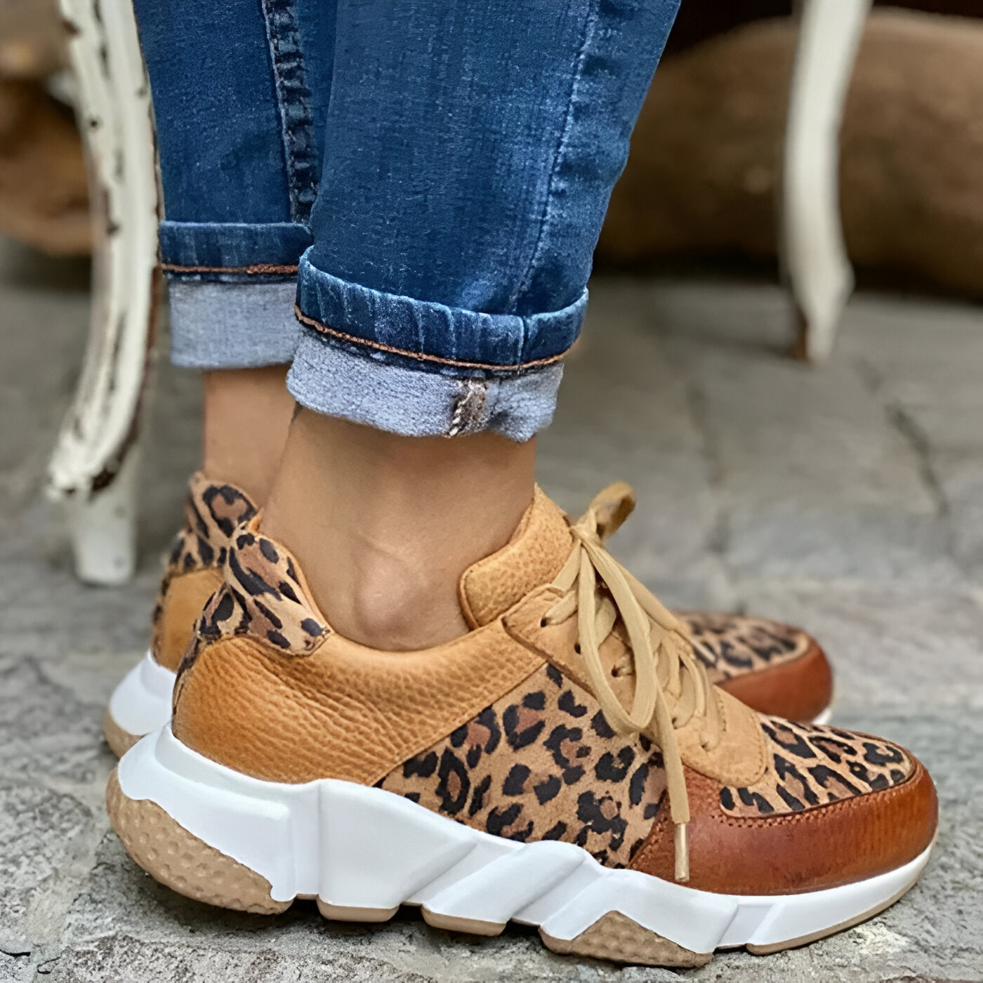Plantaris Anouk – Baskets Confort Femme Léopard | Voûte Plantaire, Amorti Souple