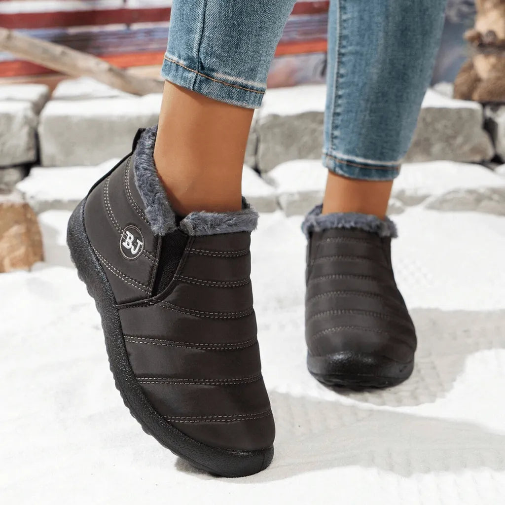 Plantaris Blanche – Bottines Fourrées Femme Effet Cuir | Doublure Chaude, Confort Hiver