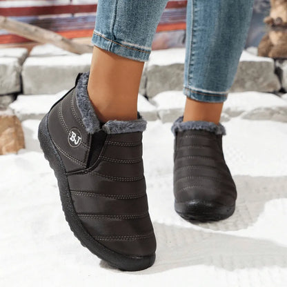 Plantaris Blanche – Bottines Fourrées Femme Effet Cuir | Doublure Chaude, Confort Hiver