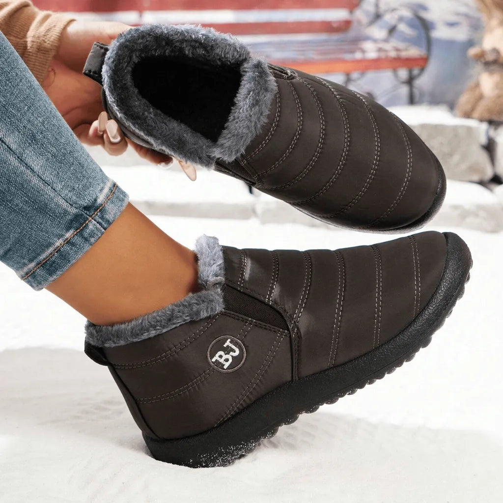Plantaris Blanche – Bottines Fourrées Femme Effet Cuir | Doublure Chaude, Confort Hiver
