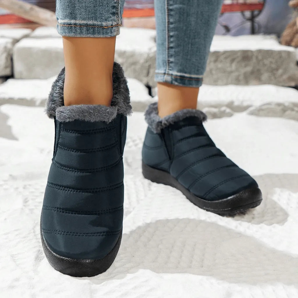 Plantaris Blanche – Bottines Fourrées Femme Effet Cuir | Doublure Chaude, Confort Hiver