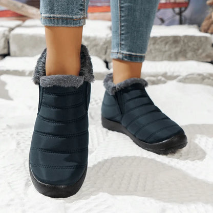Plantaris Blanche – Bottines Fourrées Femme Effet Cuir | Doublure Chaude, Confort Hiver