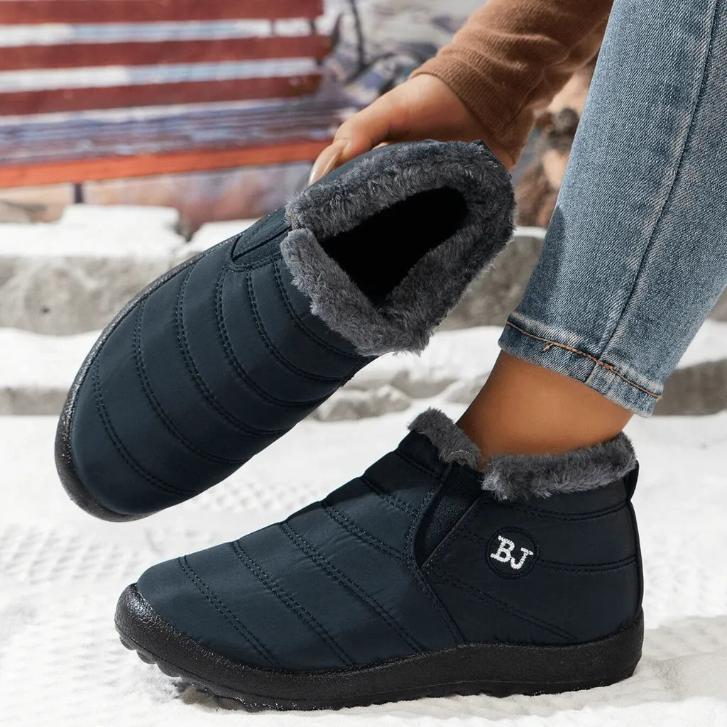 Plantaris Blanche – Bottines Fourrées Femme Effet Cuir | Doublure Chaude, Confort Hiver