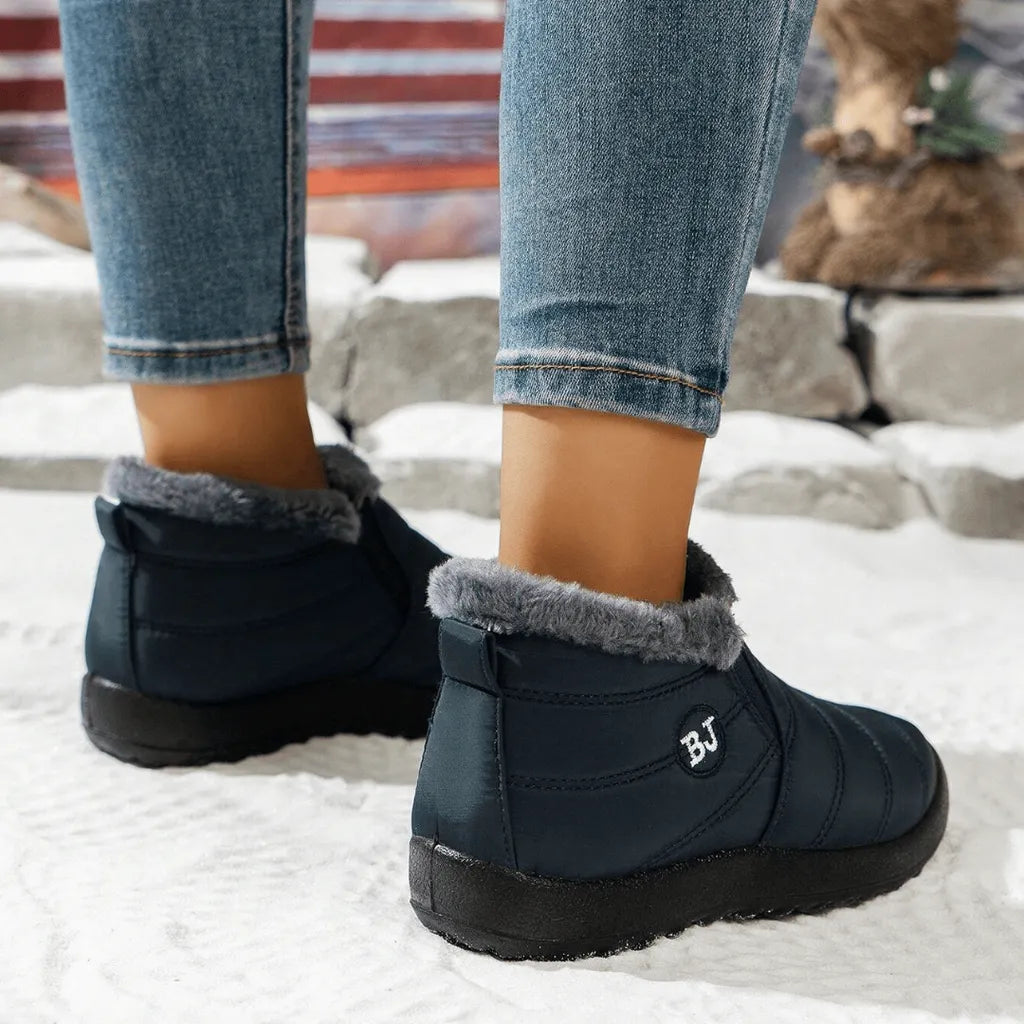 Plantaris Blanche – Bottines Fourrées Femme Effet Cuir | Doublure Chaude, Confort Hiver