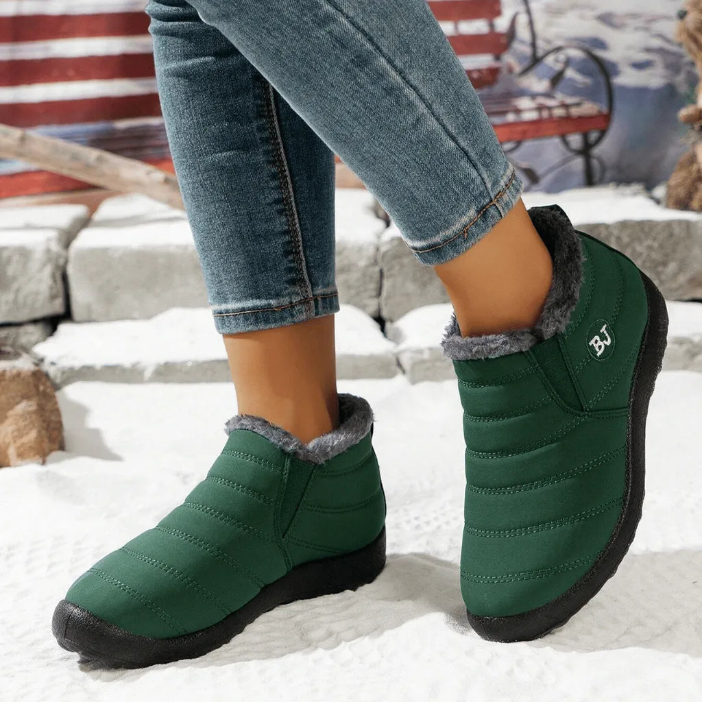 Plantaris Blanche – Bottines Fourrées Femme Effet Cuir | Doublure Chaude, Confort Hiver