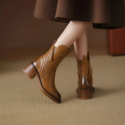 Plantaris Anna – Bottines Femme Effet Cuir | Confort Quotidien, Maintien Souple